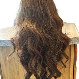 Luxurious Auburn Wavy Long hair wig